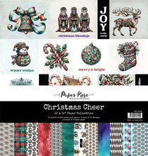 Load image into Gallery viewer, Paper Rose- Christmas Cheer, Christmas Holly, Christmas Tree Farm Paper Collections and Embossed Die Cuts