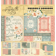 Load image into Gallery viewer, Graphic 45 Always & Forever Wedding Collection Kit Ephemera, Chipboard, Stickers, Patterns & Solids