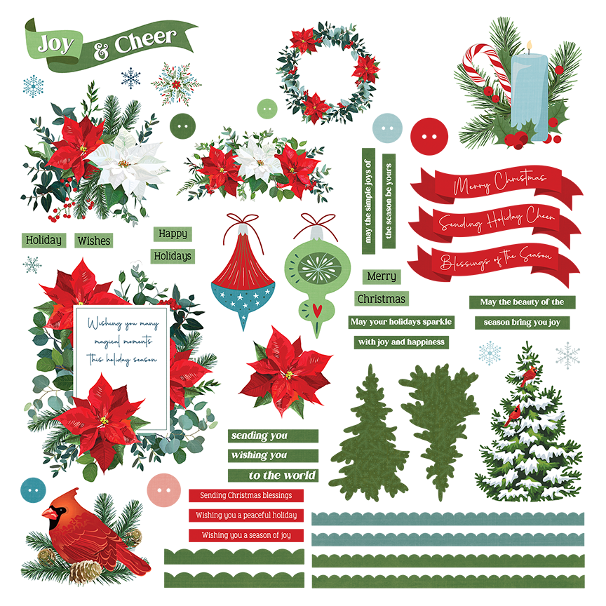 Photoplay It's A Wonderful Christmas Stickers 12X12-Elements