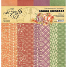 Load image into Gallery viewer, Graphic 45 Hello Pumpkin 12 x 12 Collection Pack, Patterns and Solids