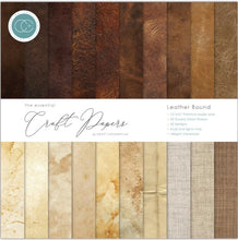 Load image into Gallery viewer, Craft Consortium 12 x 12 Paper Pad Scorched Wood, Leather Bound, Retro Summer Tartan Happy Harvest Textures Wildflower Tell the Bees Woodland Vintage Emporium Cottage Garden Monochrome Organic Snome 2