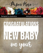 Load image into Gallery viewer, Paper Rose Congratulations Dies- Anniversary, Baby, Wedding, Graduation, Retirement