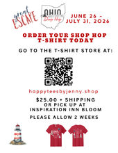 Load image into Gallery viewer, 2026 Ohio Papercrafting Shop Hop Passport Simple Vintage Sand & Sea, T-Shirts, plus additional items