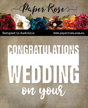 Load image into Gallery viewer, Paper Rose Congratulations Dies- Anniversary, Baby, Wedding, Graduation, Retirement