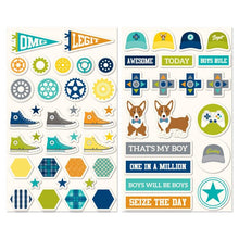 Load image into Gallery viewer, Jillibean Soup 2 Cool for School 12 x 12 Collection Pack, Puffy Stickers, Pea Pod Parts