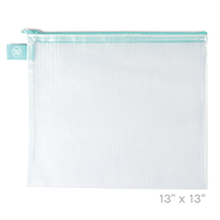 Load image into Gallery viewer, Avery Elle Storage Aqua Extra Large, Large, Zippered Vinyl Mesh Pouch