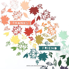 Load image into Gallery viewer, Concord and 9th Turnabouts- Botanical, Leafy Layers Die, Candy Striped Background, Birdie Talk