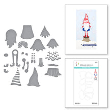 Load image into Gallery viewer, Spellbinders Holiday Tis the Season, Be Merry Dancing Gnome, Shopping Spree, Bottle Brush Trees, Special Delivery Car, Christmas Blooms, Embossing Folder