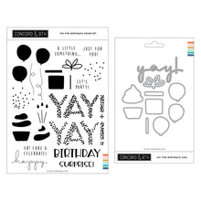 Load image into Gallery viewer, Concord & 9th Yay for Birthdays Stamp Die Combo
