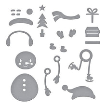 Load image into Gallery viewer, Spellbinders Holiday Tis the Season, Be Merry Dancing Gnome, Shopping Spree, Bottle Brush Trees, Special Delivery Car, Christmas Blooms, Embossing Folder