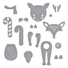 Load image into Gallery viewer, Spellbinders Holiday Tis the Season, Be Merry Dancing Gnome, Shopping Spree, Bottle Brush Trees, Special Delivery Car, Christmas Blooms, Embossing Folder