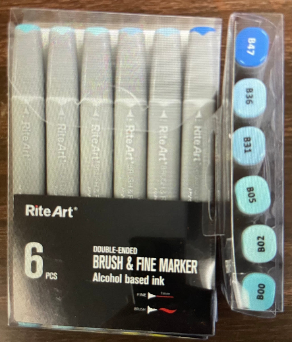 Rite Art Alcohol Markers 6 Pack- Blues, Greens, Reds, Purples