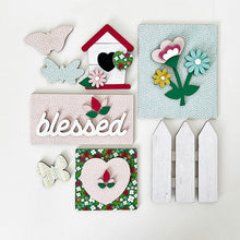 Load image into Gallery viewer, Foundations Decor Tiered Tray Summer, S'mores, Winter, Spooky, Blessed, USA 4th, Farm Fresh, Kisses, Easter