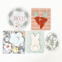 Load image into Gallery viewer, Foundations Decor Tiered Tray Summer, S'mores, Winter, Spooky, Blessed, USA 4th, Farm Fresh, Kisses, Easter