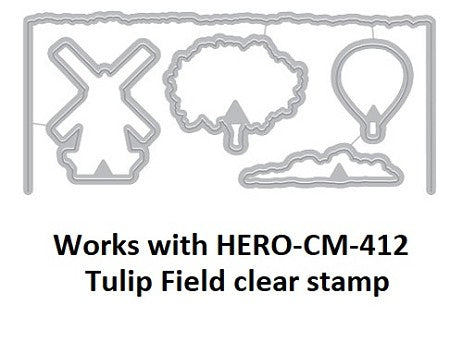 Hero Arts Heroscape Sunflower Fields Layering Stamp and Die Set