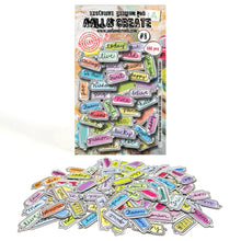 Load image into Gallery viewer, AALL &amp; CREATE Ephemera Die Cuts Bits and Pieces- Whimsy, Flutters, Lollipop, Wings, Confetti, Cats, Pups, Whiskers, Life, Dream, Mosaic
