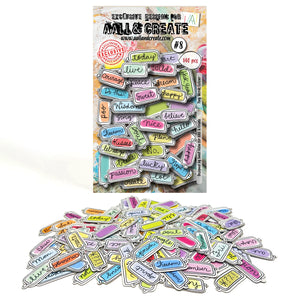 AALL & CREATE Ephemera Die Cuts Bits and Pieces- Whimsy, Flutters, Lollipop, Wings, Confetti, Cats, Pups, Whiskers, Life, Dream, Mosaic