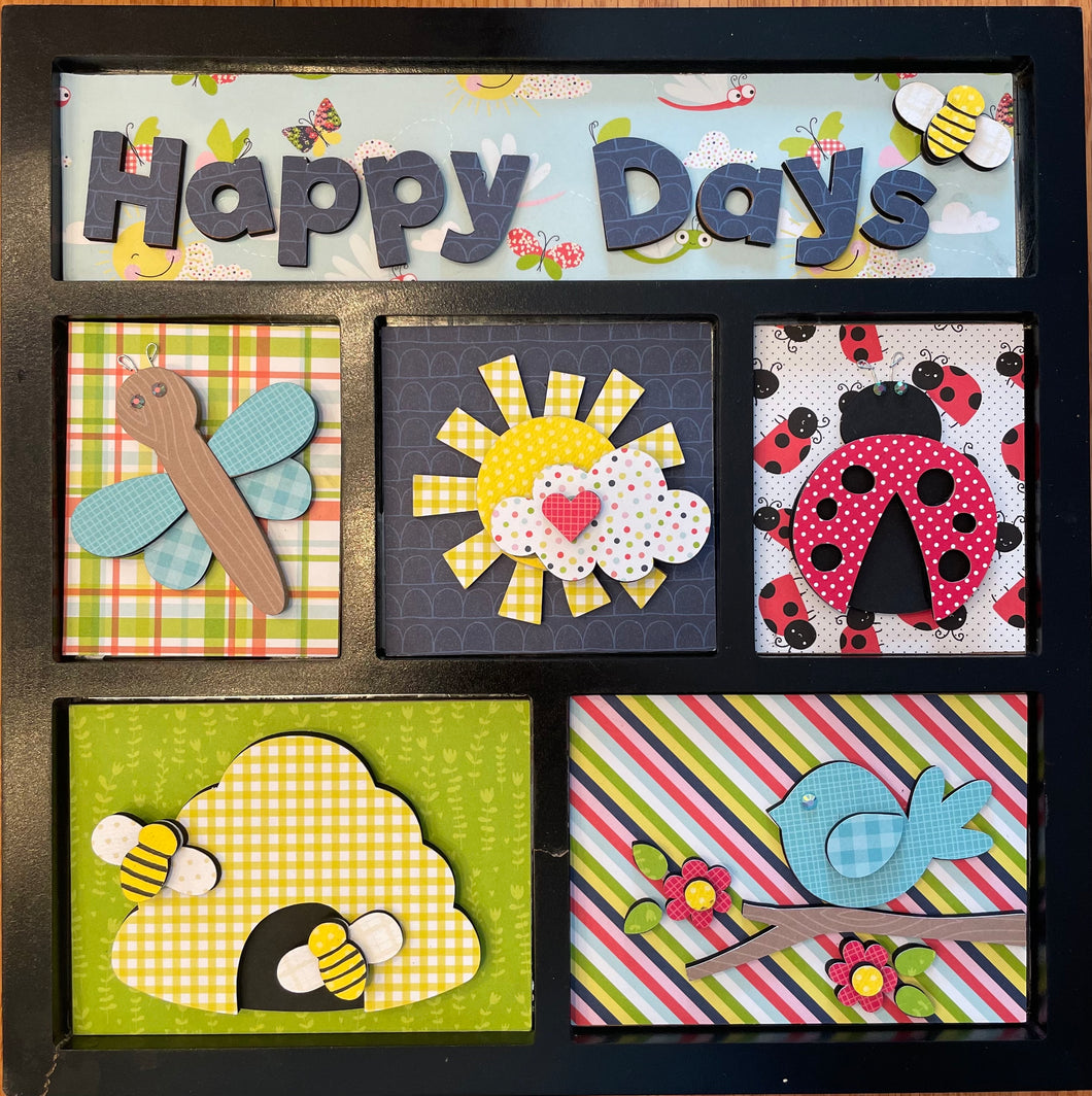 Craft Along VOLUME Foundations Decor HAPPY DAYS Magnetic Shadow Box