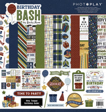 Load image into Gallery viewer, Photoplay Birthday Bash Card Kit, Collection Pack, Variety Card Stock, Ephemera, Card Kit Sticker Sheet
