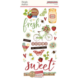 Simple Stories Simple Vintage Berry Fields Collection Pack, Ephemera, Foam Stickers, 6x8 Pad
