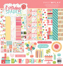 Load image into Gallery viewer, Photoplay Birthday Sparkle Card Kit, Collection Pack, Variety Card Stock, Ephemera, Card Kit Sticker Sheet
