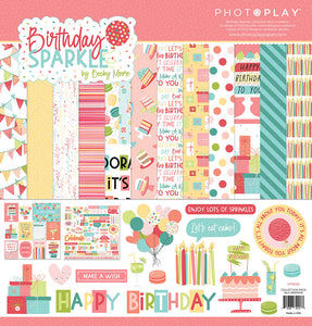 Photoplay Birthday Sparkle Card Kit, Collection Pack, Variety Card Stock, Ephemera, Card Kit Sticker Sheet