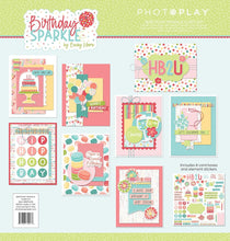 Load image into Gallery viewer, Photoplay Birthday Sparkle Card Kit, Collection Pack, Variety Card Stock, Ephemera, Card Kit Sticker Sheet
