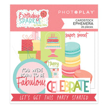 Load image into Gallery viewer, Photoplay Birthday Sparkle Card Kit, Collection Pack, Variety Card Stock, Ephemera, Card Kit Sticker Sheet
