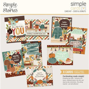 Simple Stories Card Kits- Noteworthy, Snow Pine Lodge, Linen Market, Meadow Flowers, Summer Snapshots, Wish You Were Here, Here & There, Pack Your Bags, Winter Wonder, Cider & Donuts, Yuletide, Santa's Village, Holly Jolly