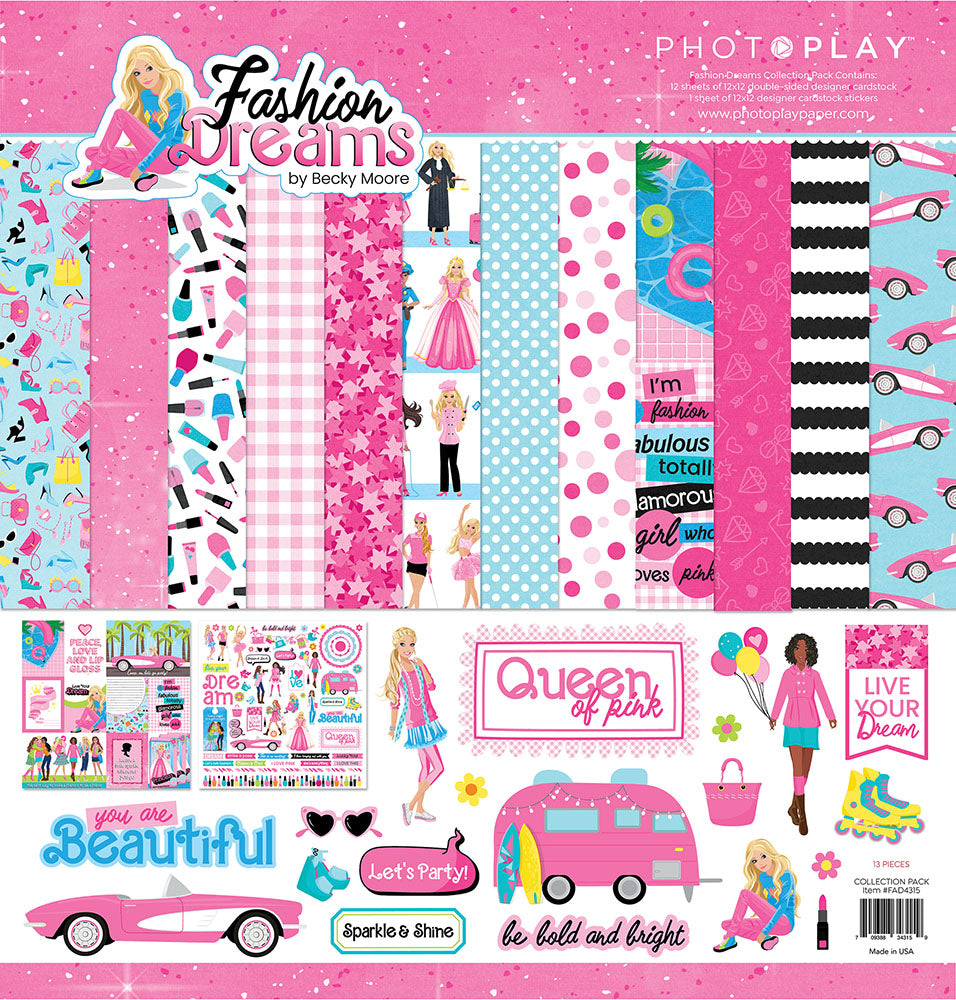 Photoplay FASHION DREAMS Collection Paper Pack, Ephemera, Variety Cardstock Pack