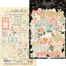 Load image into Gallery viewer, Graphic 45 Always &amp; Forever Wedding Collection Kit Ephemera, Chipboard, Stickers, Patterns &amp; Solids
