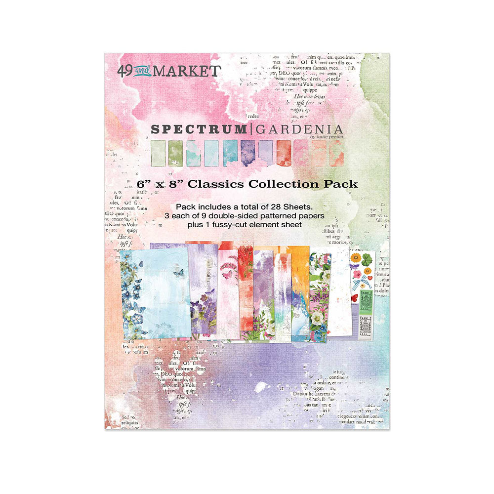 49 and Market Spectrum Gardenia Collection Kit, 6x8 Sentiment Rub Ons