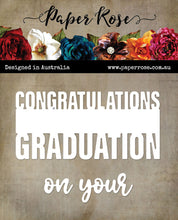 Load image into Gallery viewer, Paper Rose Congratulations Dies- Anniversary, Baby, Wedding, Graduation, Retirement
