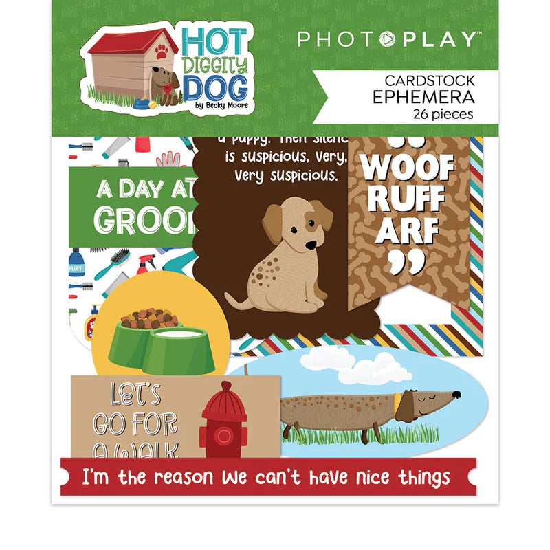 PHOTOPLAY Hot Diggity Dog Collection Pack, Ephemera, Sticker Sheet