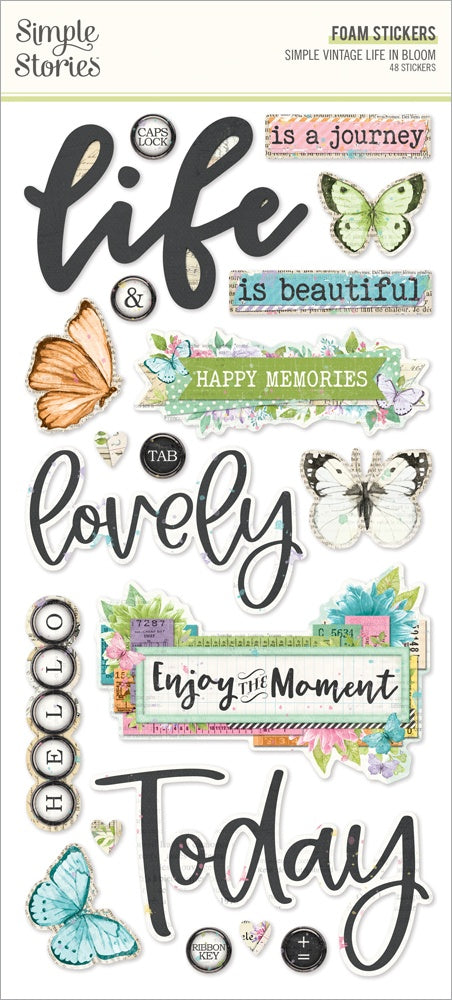 Simple Stories Life In Bloom Collection Kit, Foam Stickers
