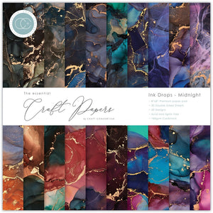 Craft Consortium 8x8 Paper Pads- Candy, Beach Huts, Ocean, Vivid, Grunge Light, Metal Textures, Ombre, Pigment, Midnight