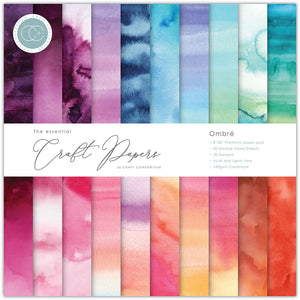 Craft Consortium 8x8 Paper Pads- Candy, Beach Huts, Ocean, Vivid, Grunge Light, Metal Textures, Ombre, Pigment, Midnight