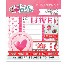 Load image into Gallery viewer, PHOTOPLAY Smitten 12x12 Collection Pack, Ephemera, Variety Cardstock Pack
