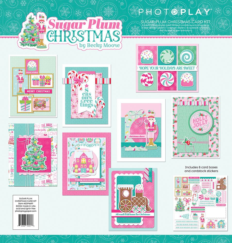 Photoplay Sugar Plum Christmas Card Kit with bonus sticker sheet and card bases