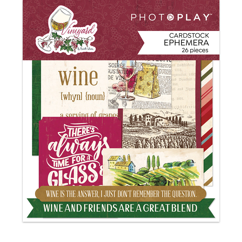Photoplay VINEYARD Ephemera, Variety Cardstock Pack