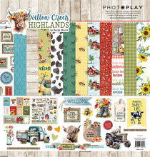Load image into Gallery viewer, Photoplay WILLOW CREEK HIGHLANDS Collection Paper Pack, Ephemera, Variety Cardstock Pack, Element Stickers
