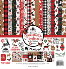 Load image into Gallery viewer, Echo Park A Lumberjack Christmas 12 x 12 Collection Kit, Ephemera. 6x6 Paper Pad
