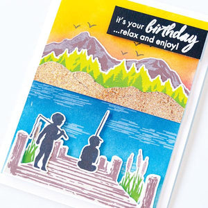 Hero Arts Color Layering Mountains at the Lake