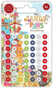 Craft Consortium SANDY PAWS, Paper, Wood Shapes, Enamel Rings, Stamps