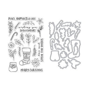 Hero Arts STOCKING BOUQUET Stamp, Die and Combo