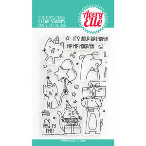 Avery Elle Birthday Paw-ty Pet Dog and Cat Stamp and Die