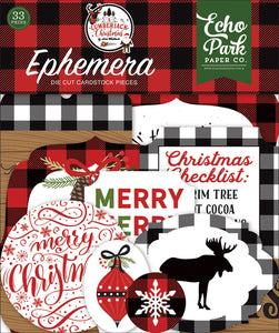 Echo Park A Lumberjack Christmas 12 x 12 Collection Kit, Ephemera. 6x6 Paper Pad