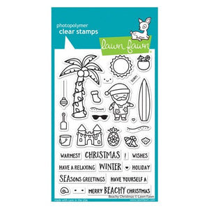 LAWN FAWN Stamps, Dies- Beachy Christmas, Snow Flurries, Merry & Bright, Simply Celebrate Fall, Snowball Fight, Peekaboo Pop-Up, Build A Snowman, Christmas Palm Tree, Oh What Fun, Thank You, Merry Christmas, Ugly & Bright