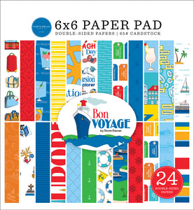 Echo Park Bon Voyage 12 x 12 Collection Kit, Ephemera. 6x6 Paper Pad