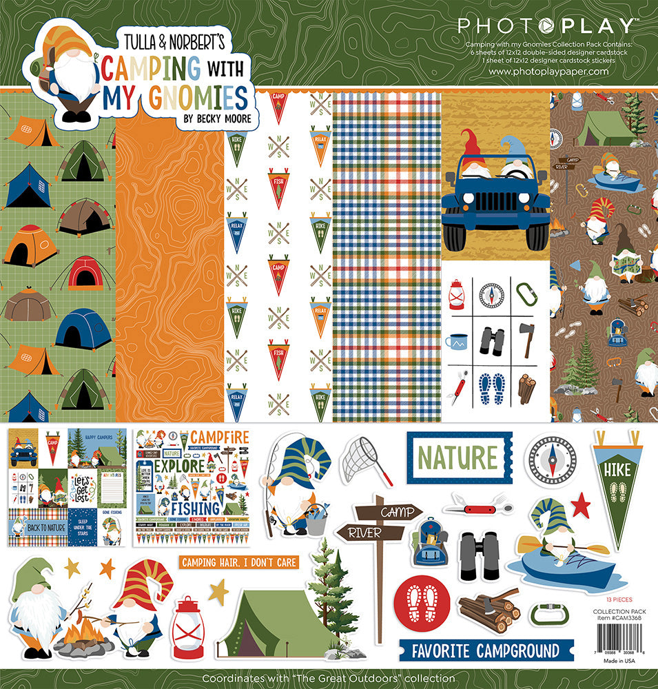 Photoplay Camping with My Gnomies 12 x 12 Collection Pack